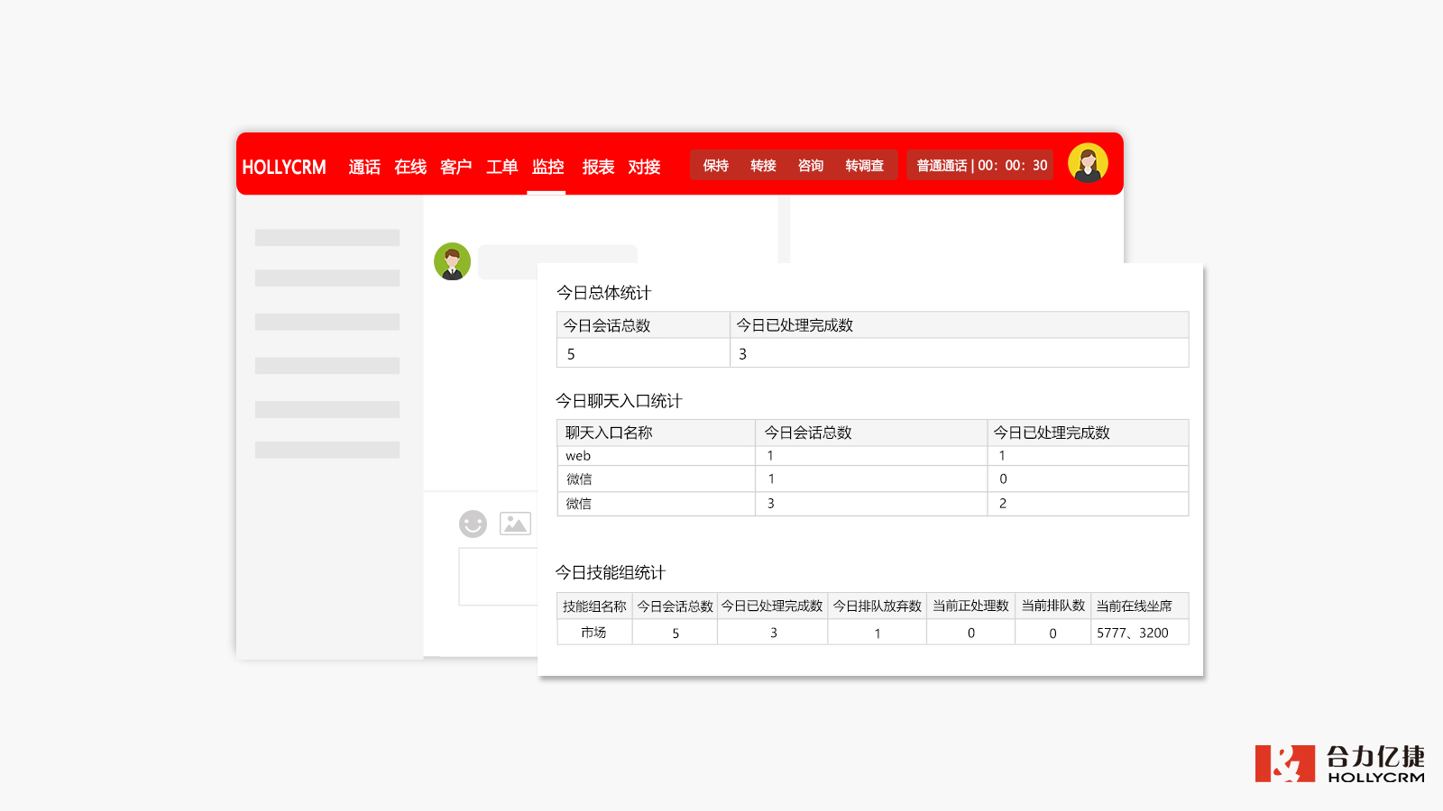 合力億捷 后臺監控統計界面概覽